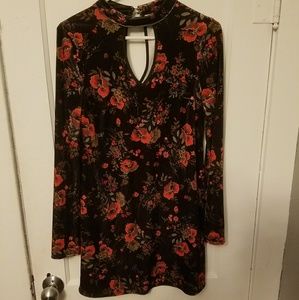 Velvet-like flower dress